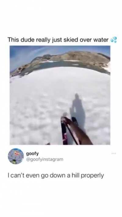 This dude skied over water