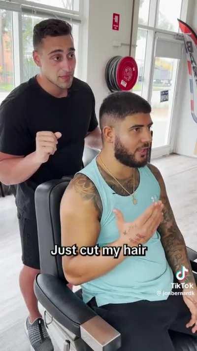 Do you need to ask a barber for permission to touch when you want to get a haircut in a barbershop?