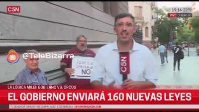 Otra vez C5N en vivo con actores llorando miseria termina mal.