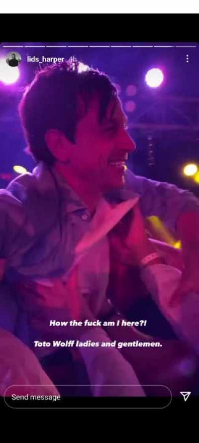 Toto Wolff crowdsurfing tonight is something I would have never expected to see after today's race