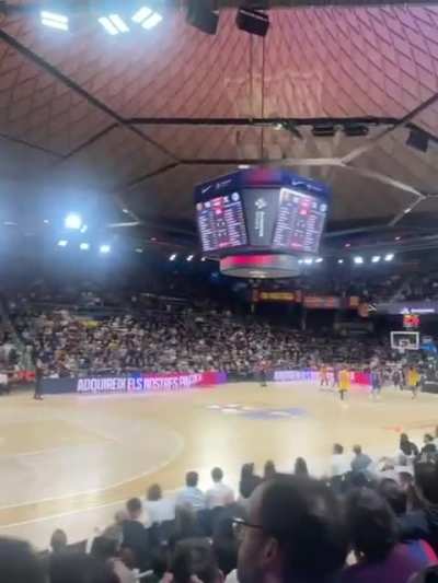 Barcelona basketball fans chanted in solidarity with the Palestinians during their Euroleague match against Maccabi Tel Aviv in Barcelona.