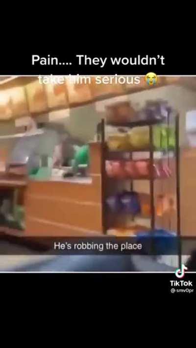 Teens laugh at robber