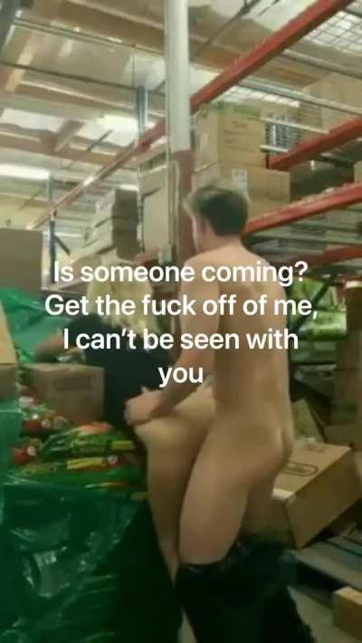 Blonde lets the incel at her job blow off some steam