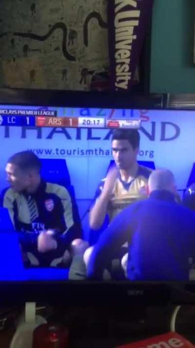 Arteta when City is dominating Arsenal's midfield