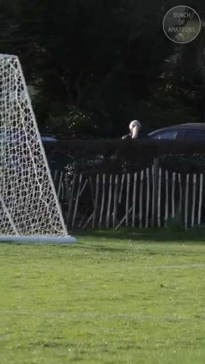 WCGW Parking behind a goal of an amateur football match
