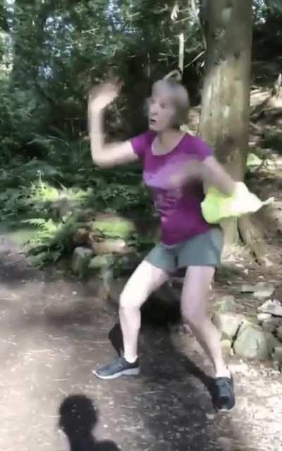 I felt obligated to make this crazy Karen a looped and stabilized gif