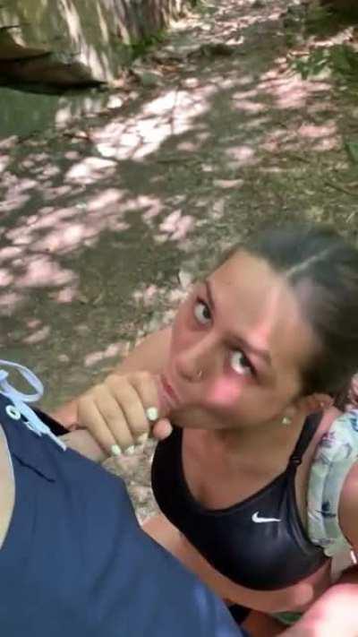 I got caught sucking in the woods 🙈