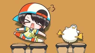 Shuba Duck playing with the drums part 2