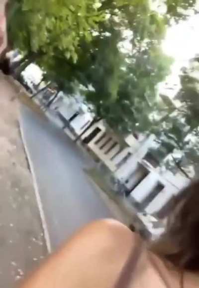 Woman in Germany getting harassed by an Arab immigrant for not wearing a hijab.