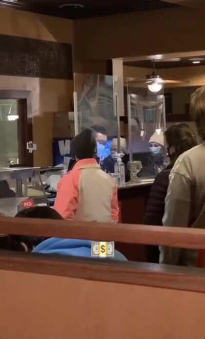 Karen goes behind the counter when she doesn’t get her Chinese food.