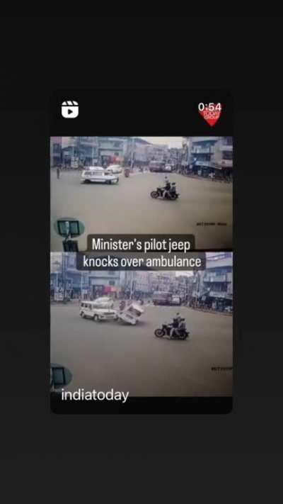 Indian ministers pilot knocks over ambulance