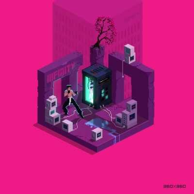 Rooftop isometric environment for a game.