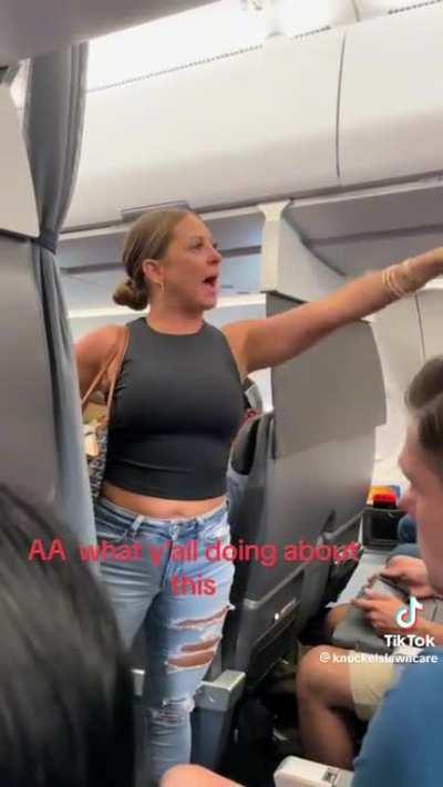 Women claims she sees someone on back of American Airlines flight that isnât ârealâ . Flight delayed 3 hours due to crew checking for any suspicious activity.
