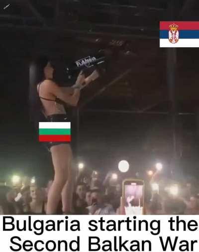 Bulgaria starting the second Balkan war (colorized)