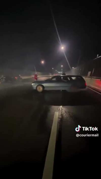 Fireworks and burnouts blocks off the Gateway Bridge overnight