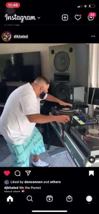 Kanye took a break after watching DJ Kalebs music.