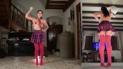 There's a reason why stages are higher than the public, so you can see what's under the skirts.. and I'm recreating that at home with my cameras