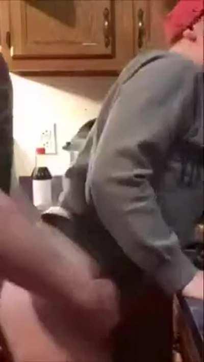 Surprising Mom in the kitchen when I come back home