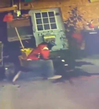 Carrying oil across a garage without checking your path