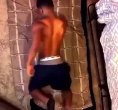 Bruce to his ONB poster at night