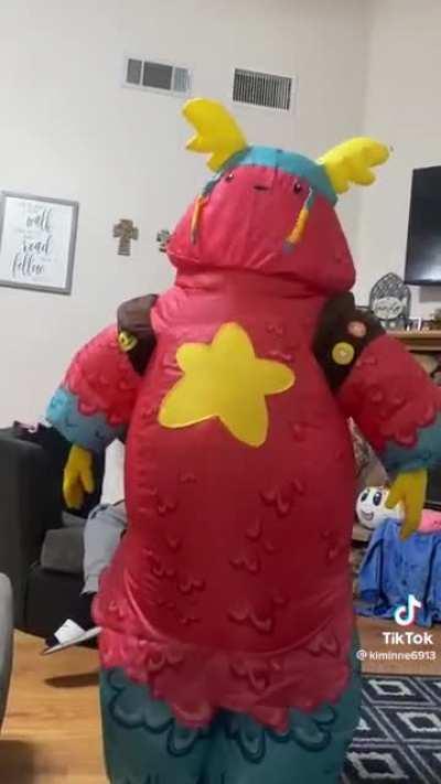 Fortnite costume gone wrong.