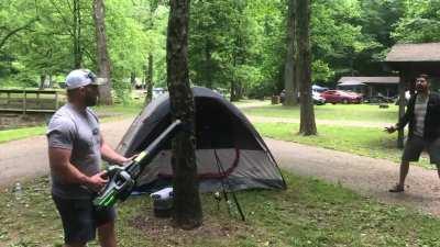 Dudes being dudes camping