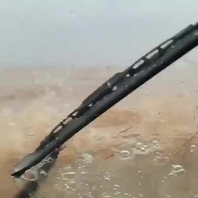 Driving through a flash flood, surely nothing will go wrong!