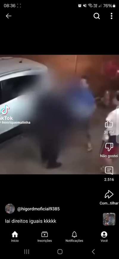 Por essa o policial não esperava.