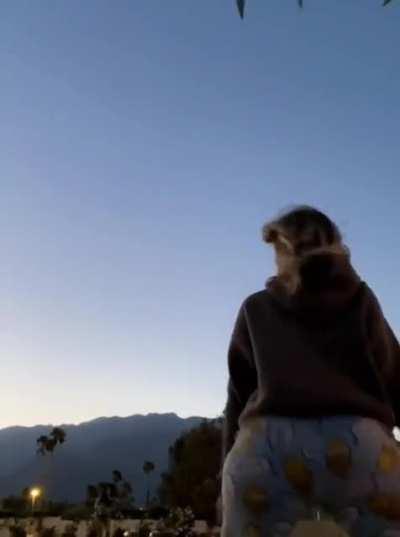 she doesn’t even have to try. 🍑I can tell she doesn’t have underwear on.