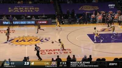 [Highlight] Wiggins knocks down the three in LeBron's face and LeBron tries to get him back