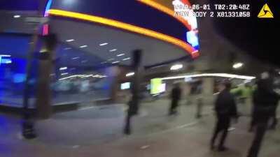 Cop brags about hitting people with car when he is told by another cop their body cam is on