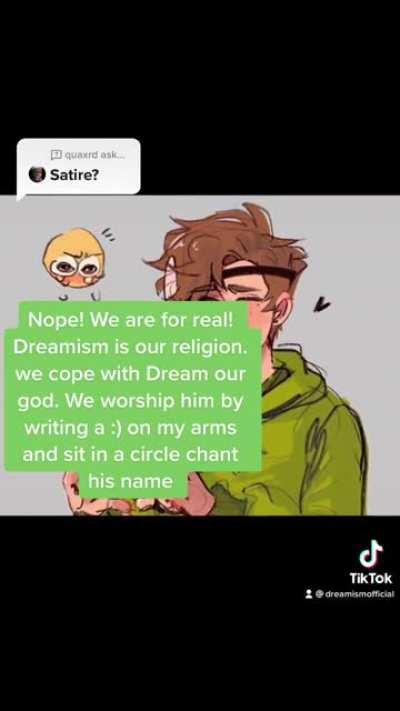 This dream stan is literally starting a cult for Dream and saw this on my fyp