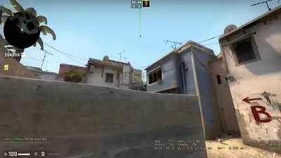 Legit 64-tick Mirage Window smoke from correct Spawn