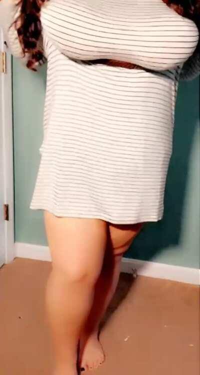 Do you like what's hiding under my dress? Think anyone in my zoom lectures will mind this outfit? 😜 F21 [OC]