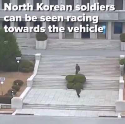 Dramatic footage of a North Korean soldier escape to South Korea across the DMZ