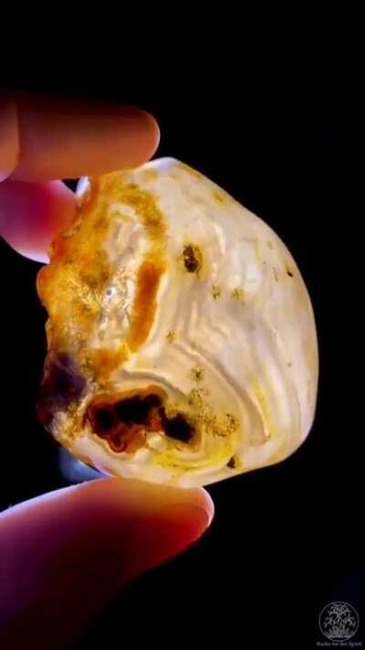 These Agates contain water that was trapped inside as they formed millions of years ago in Brazil.