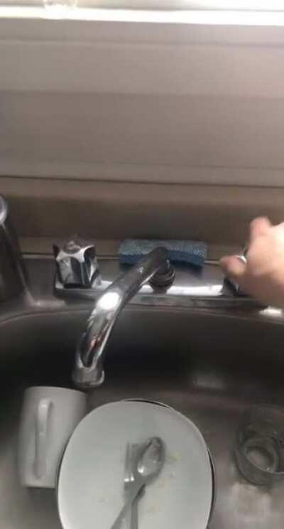 Had a gun for a faucet in my previous apartment. (Don’t mind my roomates things all around).