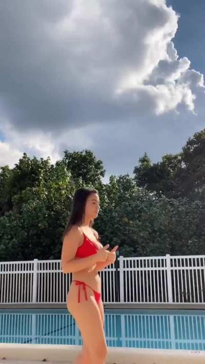 Here is all 5 classic red bikini. 