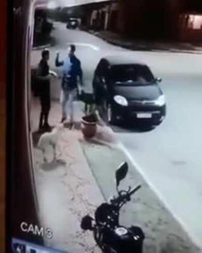 Robber meets friend at work