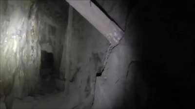 Guy encounters strange noises while doing a review in a cave