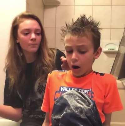 Playing with a hair dryer with flour inside WCGW