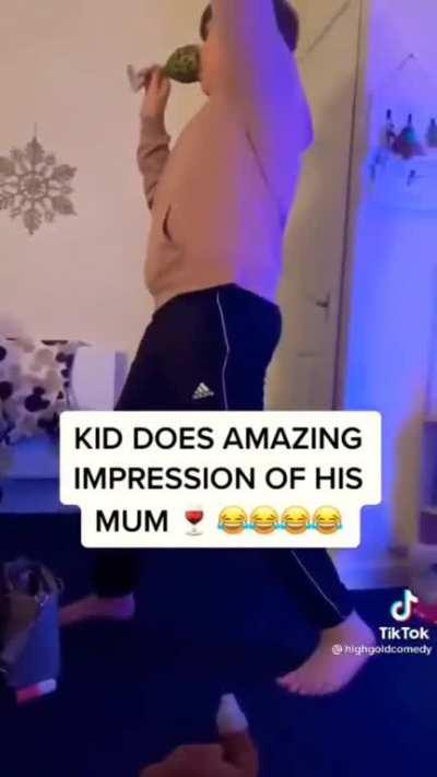 Kid does an amazing impression of his Mom 🤣