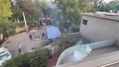 Pakistani State shells Imran Khan's residence, Zaman Park, Lahore.