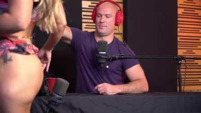 Kelsi monroe getting her ass grabbed on a podcast