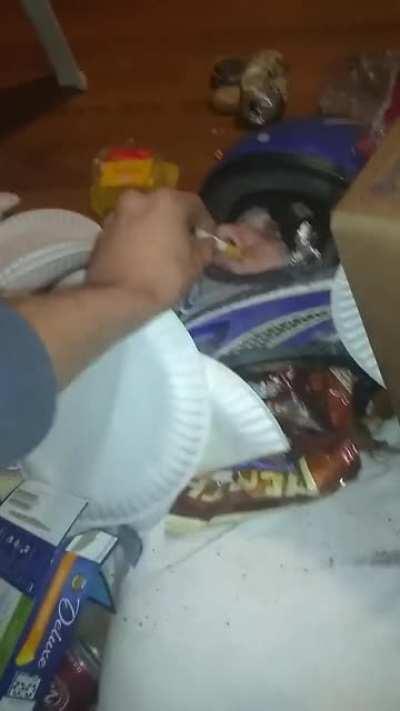 Giving my buddy a cig after a raging block party.