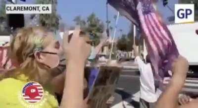 Crazy Leftists in Claremont Barking Like Dogs at Trump Supporters