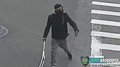 28-year old man runs up to kid, takes wild swings at his head with a crutch he found on the street
