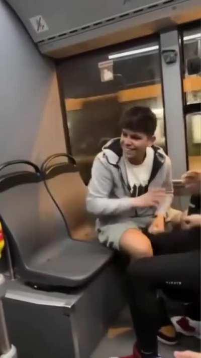 WCGW by playing flamethrower inside a public transport bus