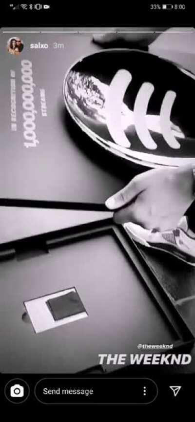 Abel got a new plaque from Spotify 😍