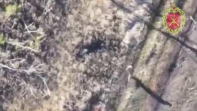 Russian drones target a naked Ukrainian soldier with drone drops